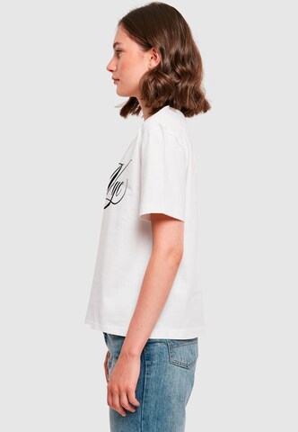 Maglietta 'NYC Calligraphy Letters' di Miss Tee in bianco