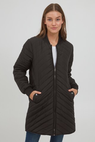 Oxmo Between-Seasons Coat 'MADALYN' in Black: front