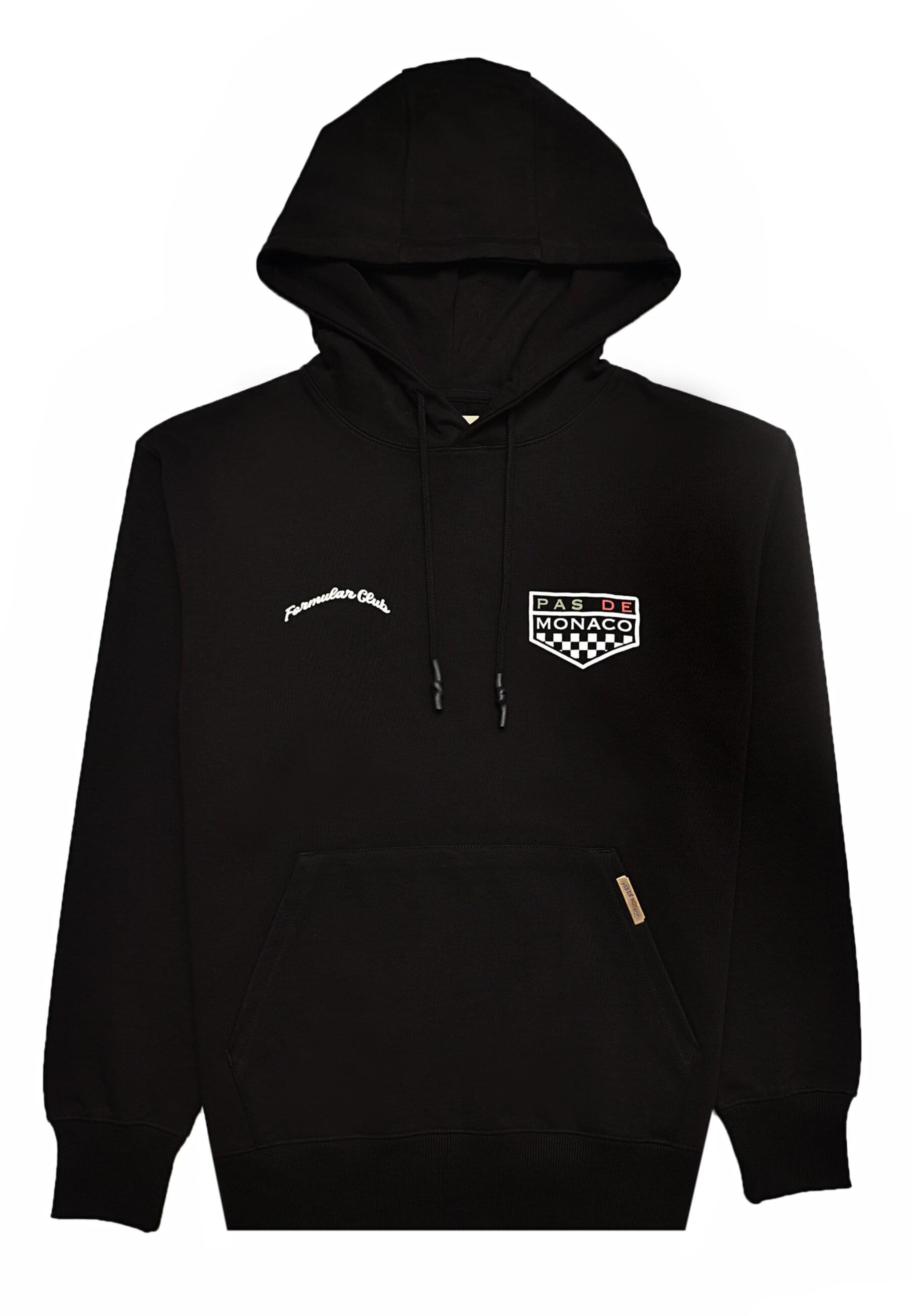 Pas De Monaco Sweatshirt 'Formular Club' in Schwarz: Vorderseite