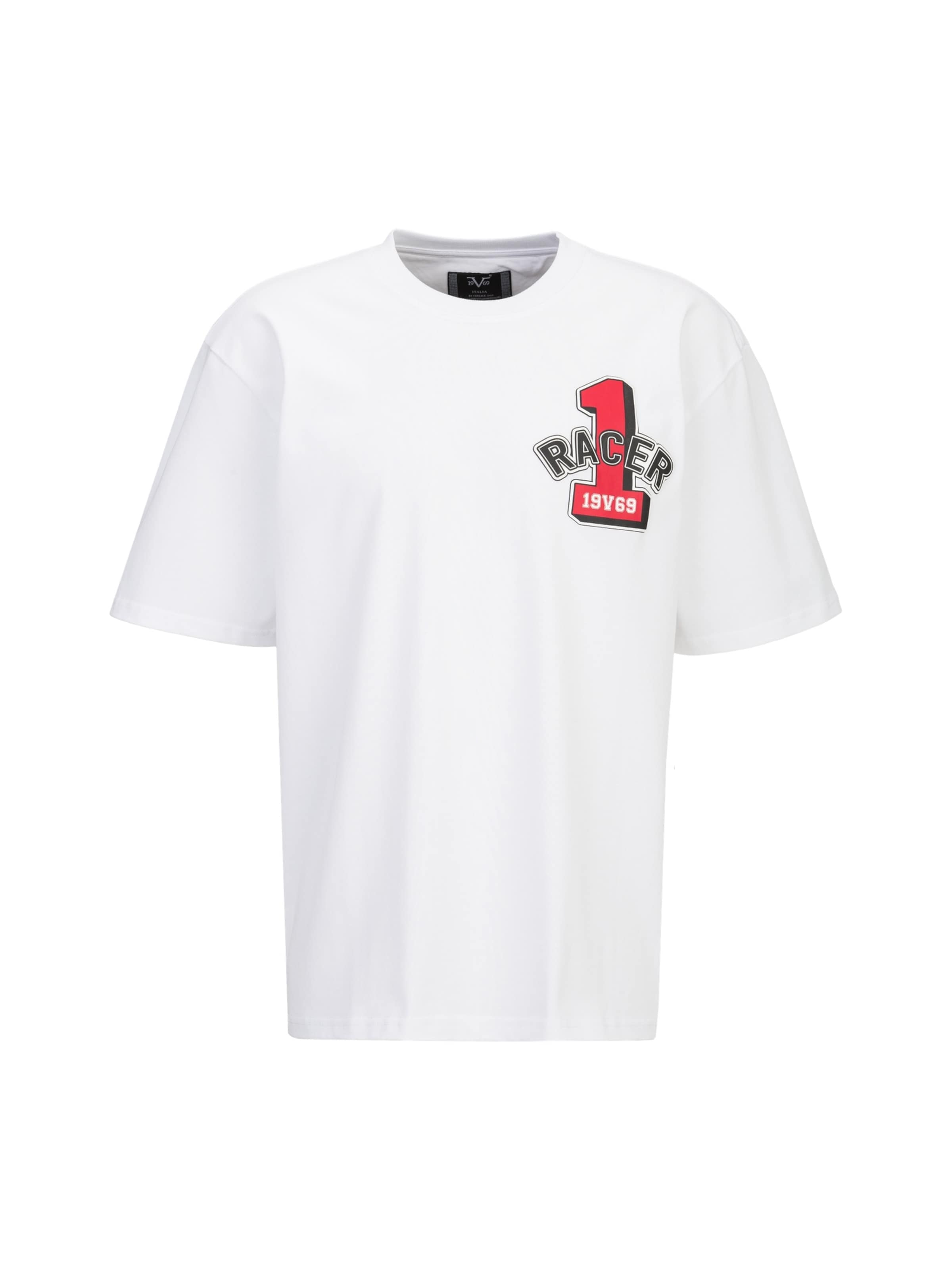 19V69 ITALIA - Camiseta 'Tamaro Racing' en blanco: frente