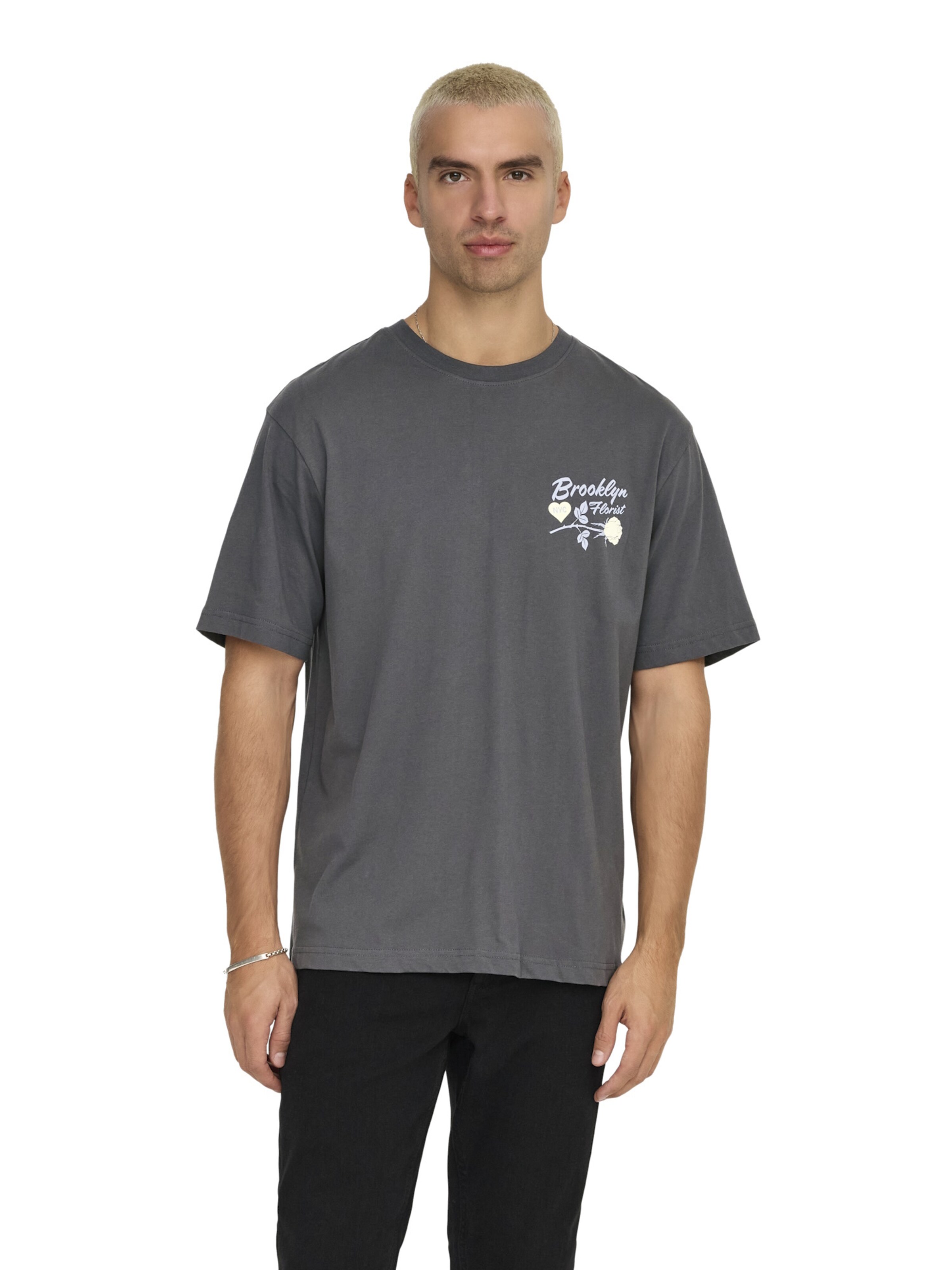 Maglietta 'Rylan' di Only & Sons in grigio: frontale