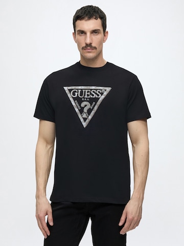 T-Shirt GUESS en noir : devant