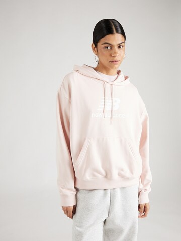 new balanceSweater majica 'Essentials' - roza boja: prednji dio