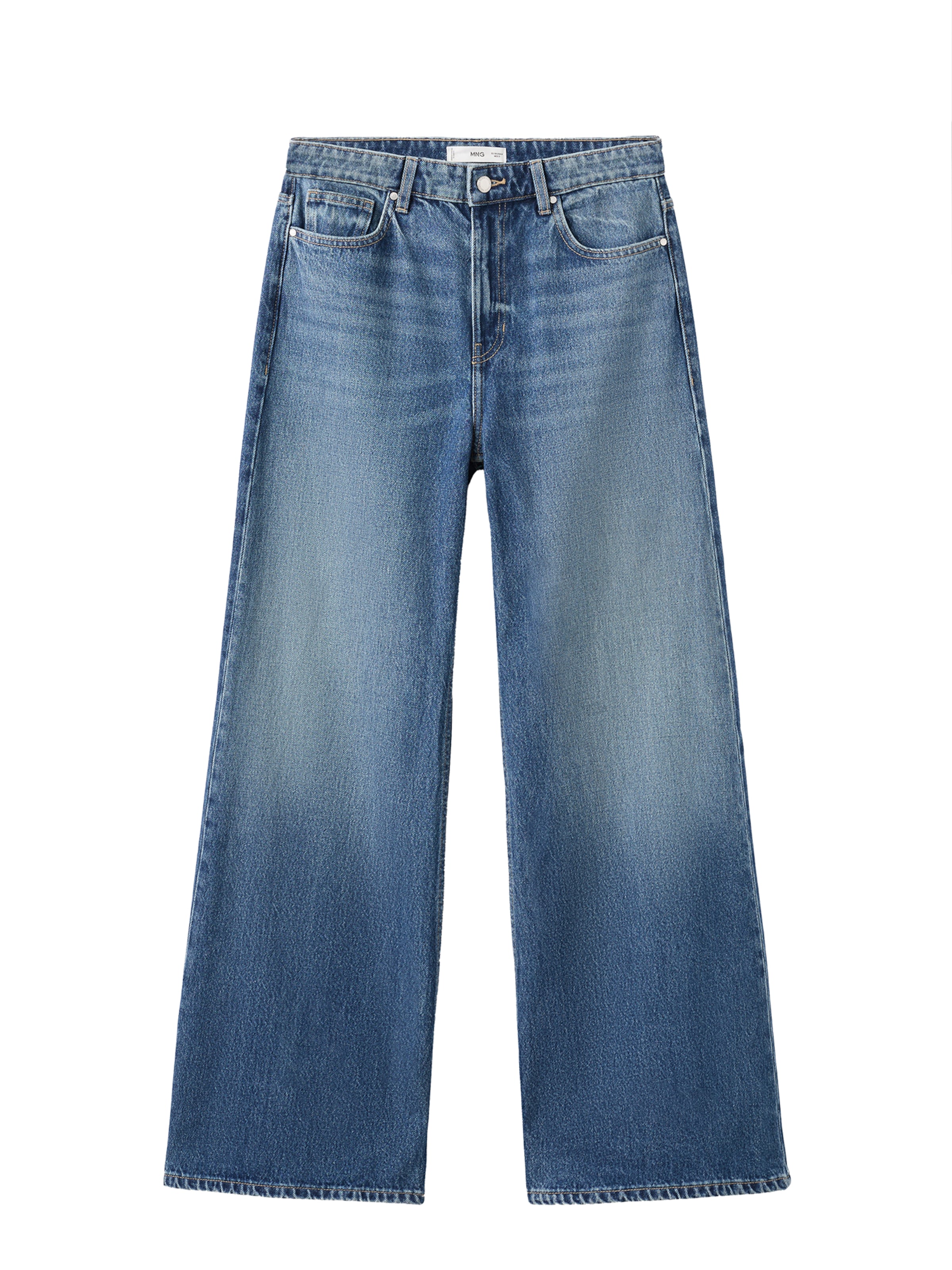 MANGOWide Leg/ Široke nogavice Traperice 'Belle' - plava boja: prednji dio