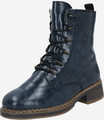 Rieker Lace-Up Ankle Boots in Blue: front