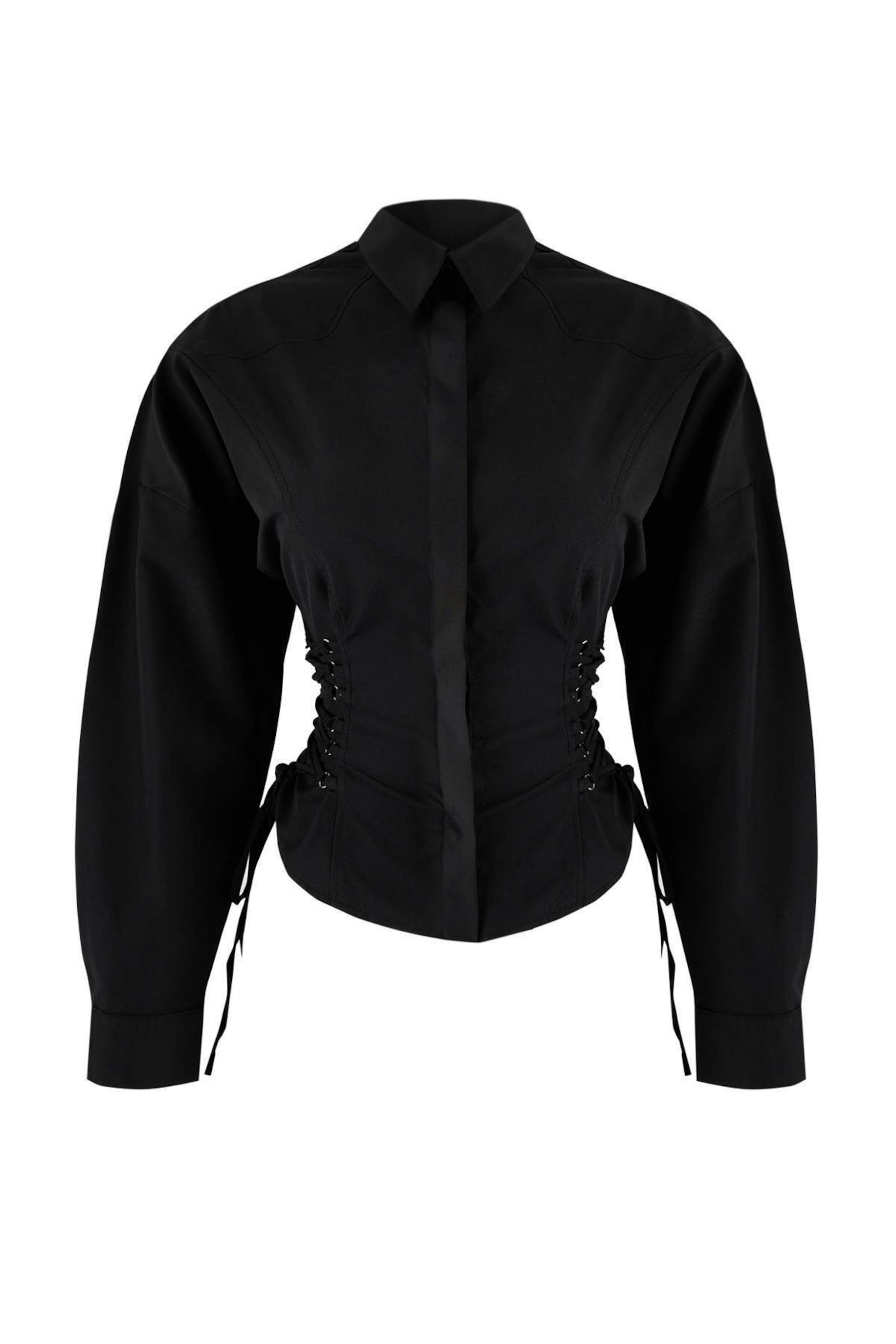 Chemisier Trendyol en noir : devant