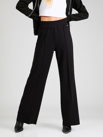 Herrlicher Wide leg Trousers with creases in Black: front