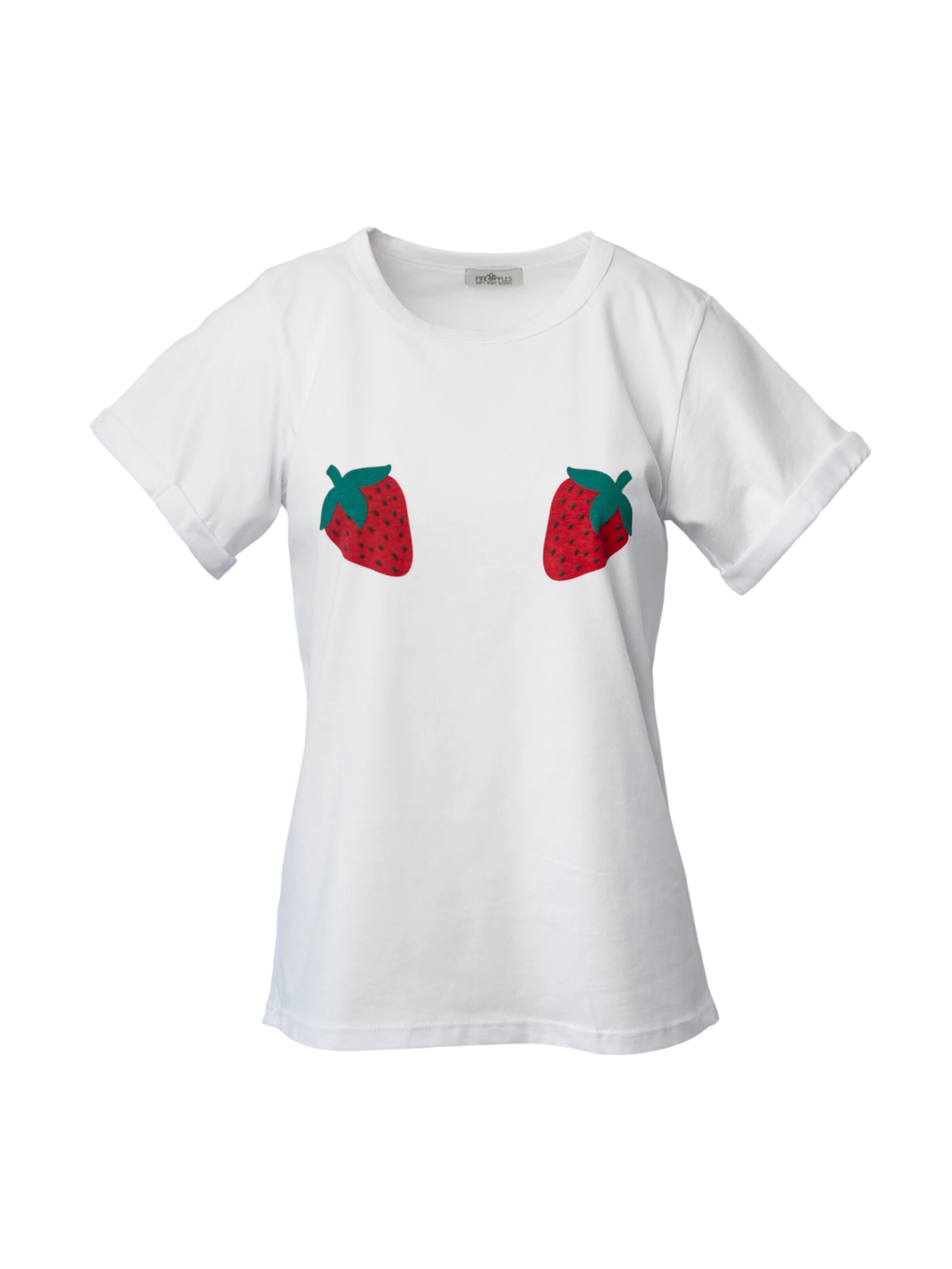 Pineapples Don't Have Sleeves - Camiseta 'I Love You Berry Much' en blanco: frente