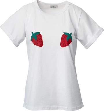 Pineapples Don't Have Sleeves Paita 'I Love You Berry Much' värissä valkoinen: etupuoli