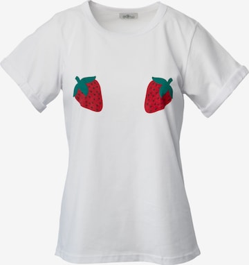 Pineapples Don't Have Sleeves Paita 'I Love You Berry Much' värissä valkoinen: etupuoli