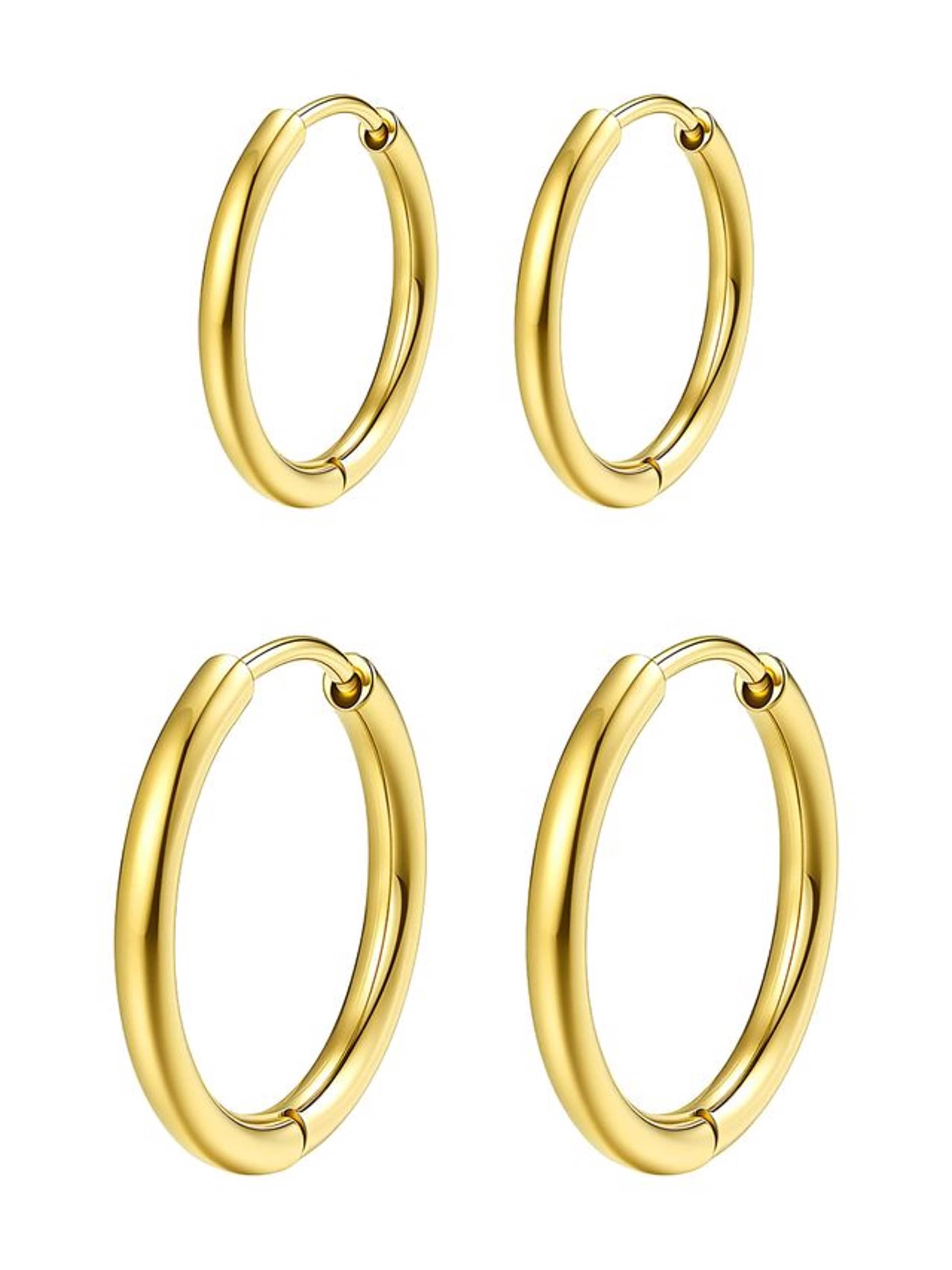 Hey Happiness - Pendientes 'Stack Duo' en oro: frente