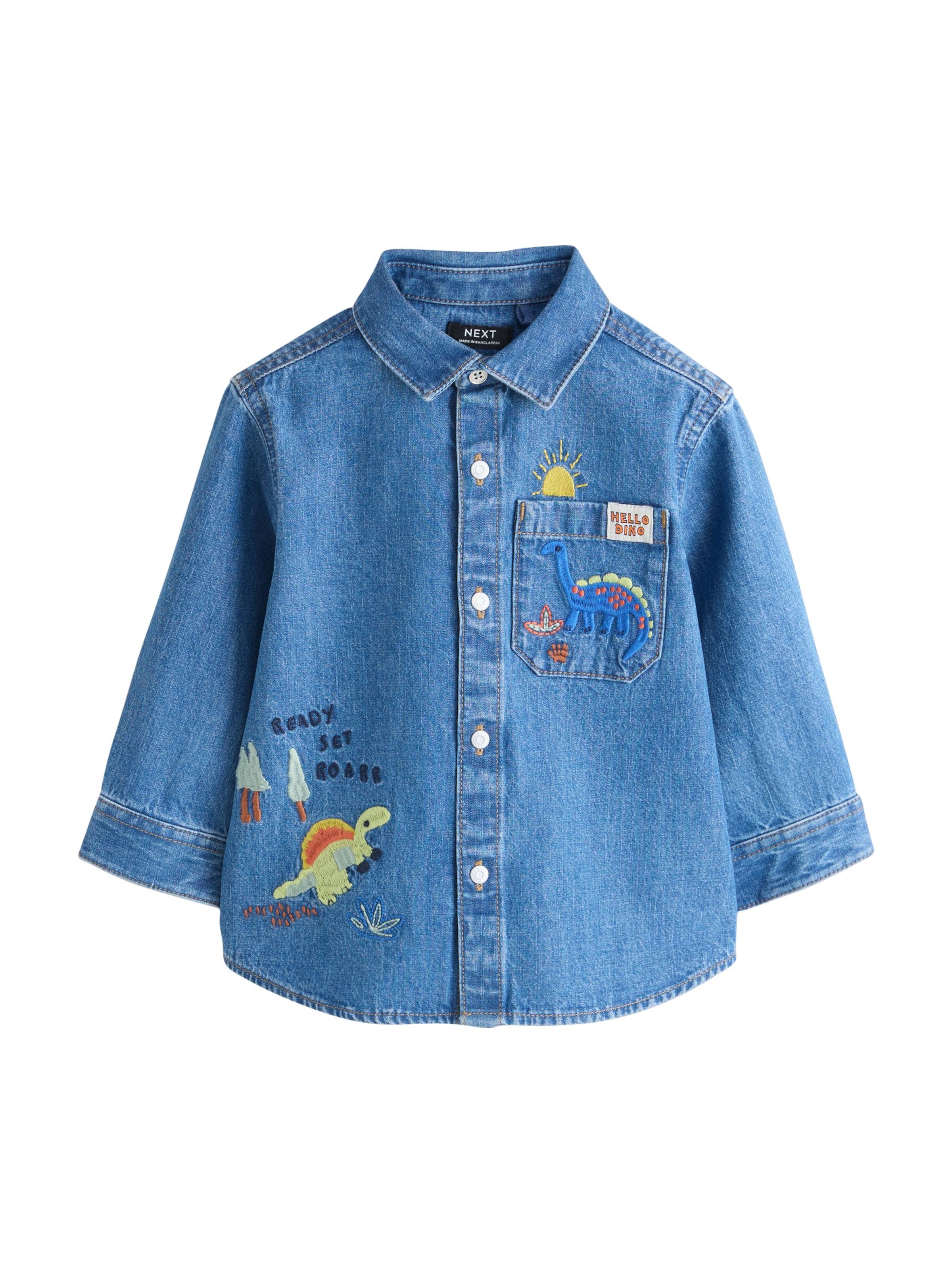 Next Skjorte i blue denim / gul / mint / orange, Produktvisning