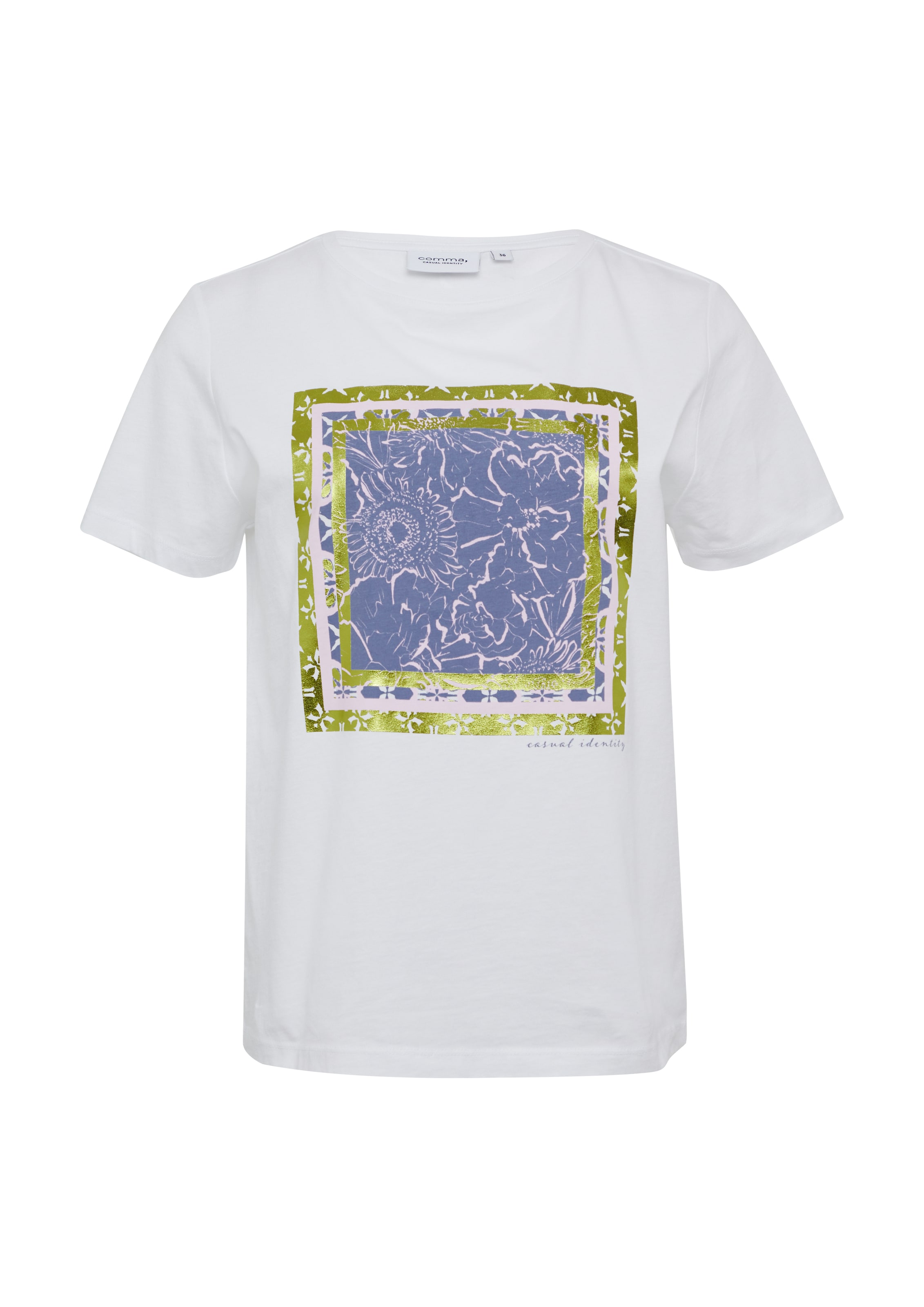 T-shirt comma casual identity en blanc : devant