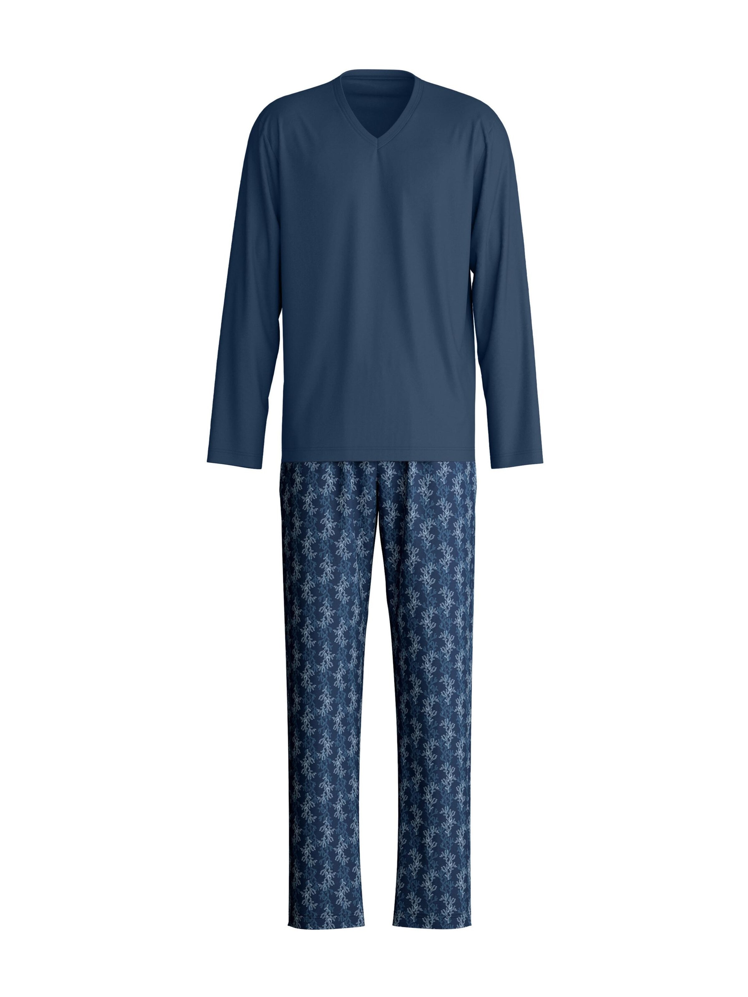 CALIDA Pyjama lang 'Nightwear Xtra' in Blauw: voorkant
