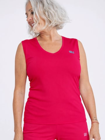 Haut de sport 'Loose Fit V-Neck' SPORTKIND en rose : devant
