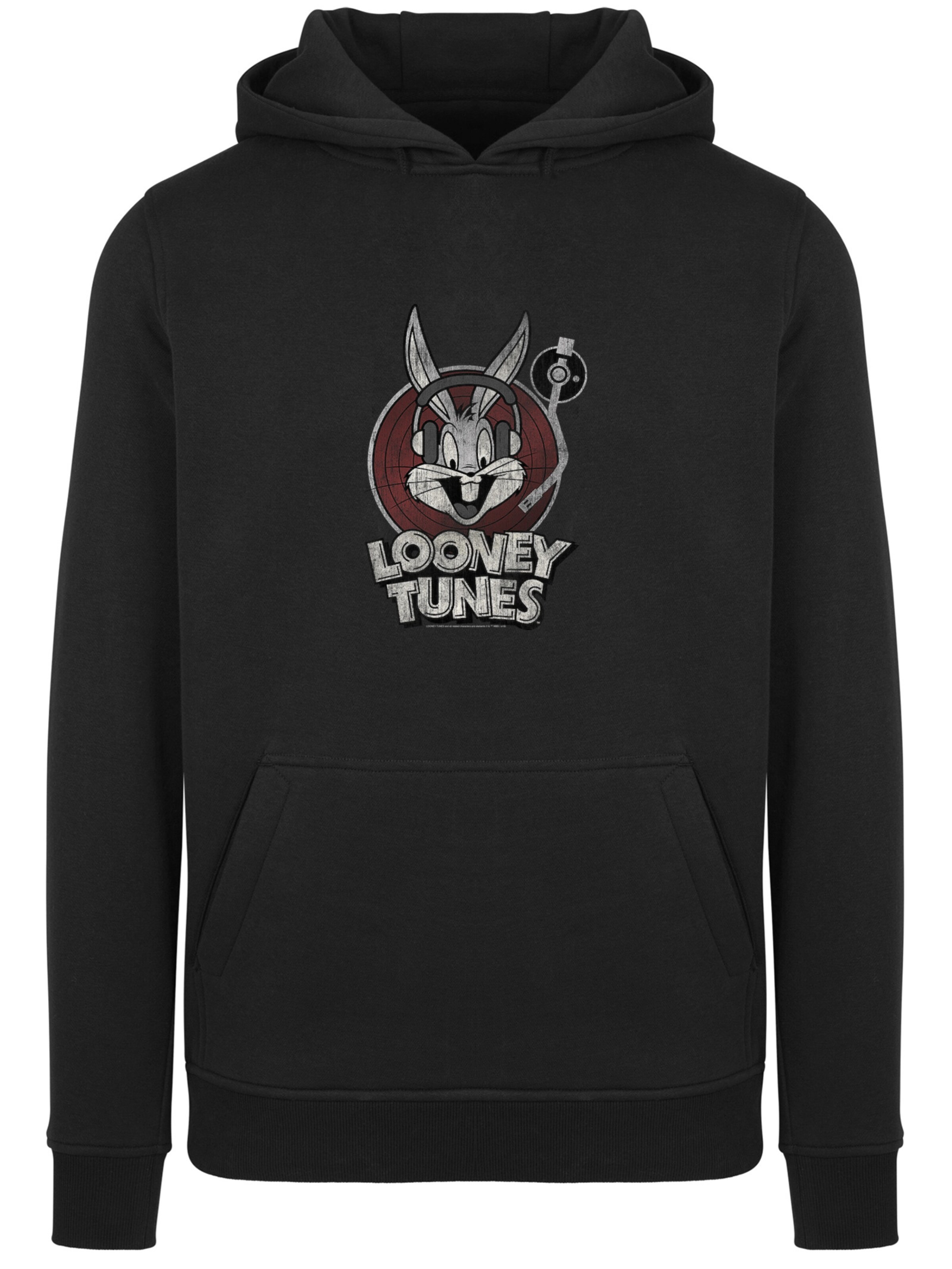 Sweat-shirt 'Looney Tunes Bugs Bunny' F4NT4STIC en noir : devant