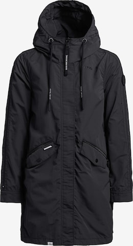 khujo Between-Seasons Coat 'Games2' in Black: front