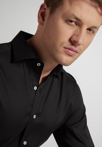 ETERNA Slim fit Button Up Shirt in Black