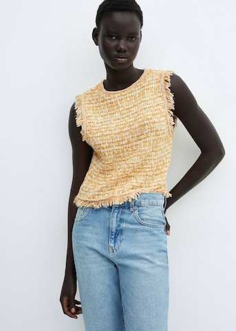MANGO Knitted Top 'Papallon' in Yellow: front
