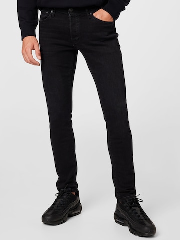 Coupe slim Jean 'Glenn' JACK & JONES en noir : devant