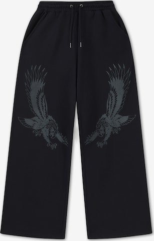 Ed Hardy Wide Leg Housut 'Flying Eagle' värissä musta: etupuoli
