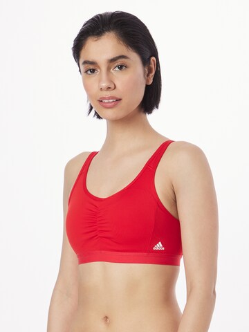 ADIDAS SPORTSWEAR Bralette Sports Bra 'Core Essentials' in Red: front