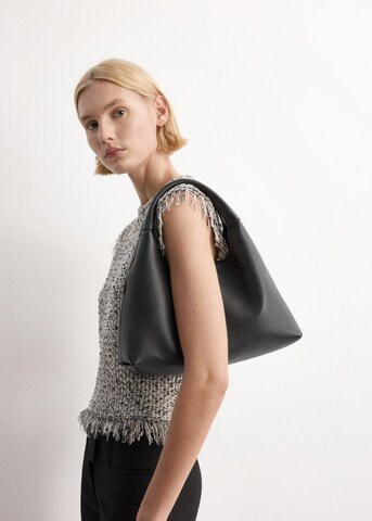 MANGO Knitted Top 'Flequis' in Black