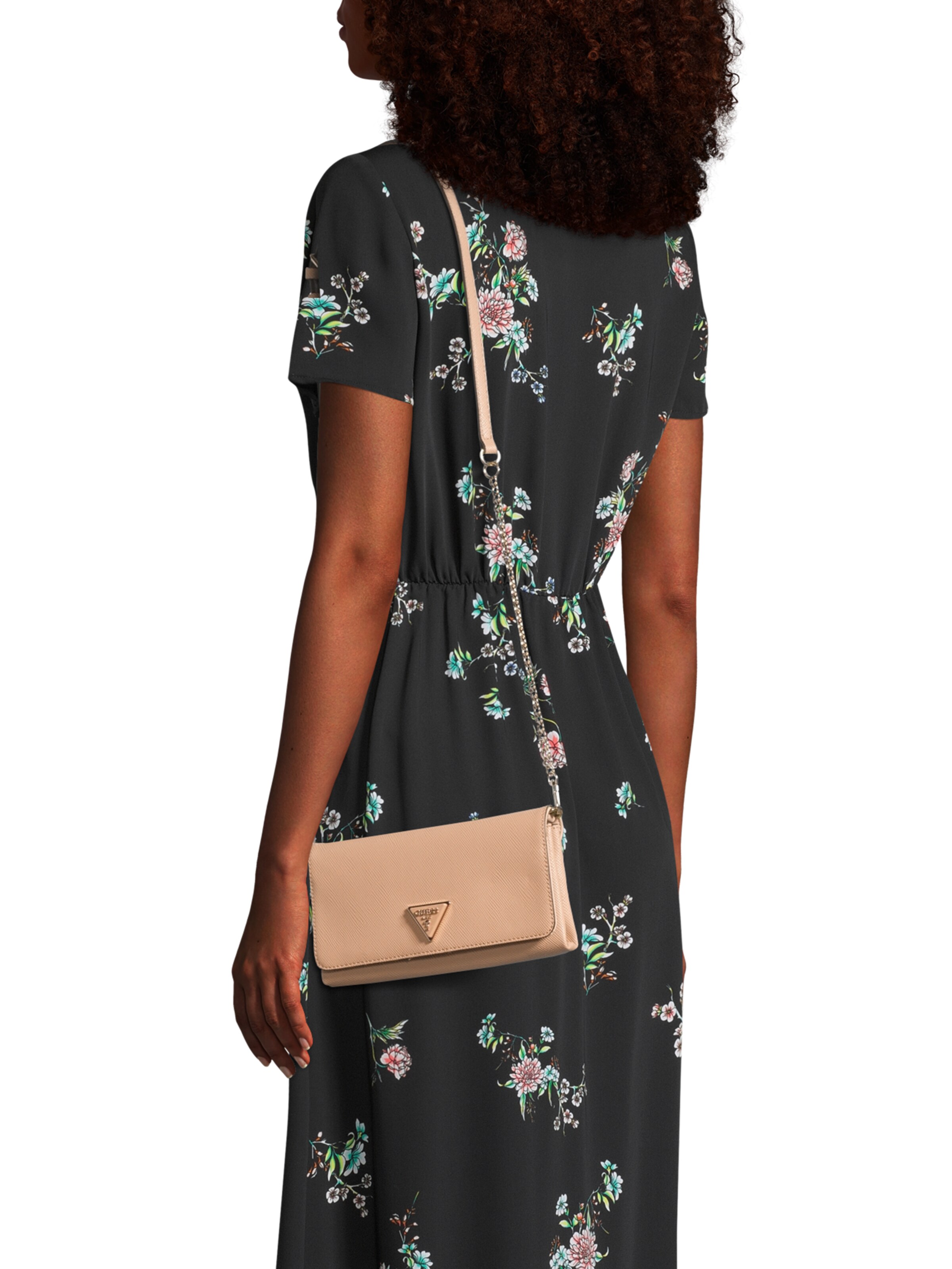 GUESS Pidulik käekott 'NOELLE', värv beež: eest vaates