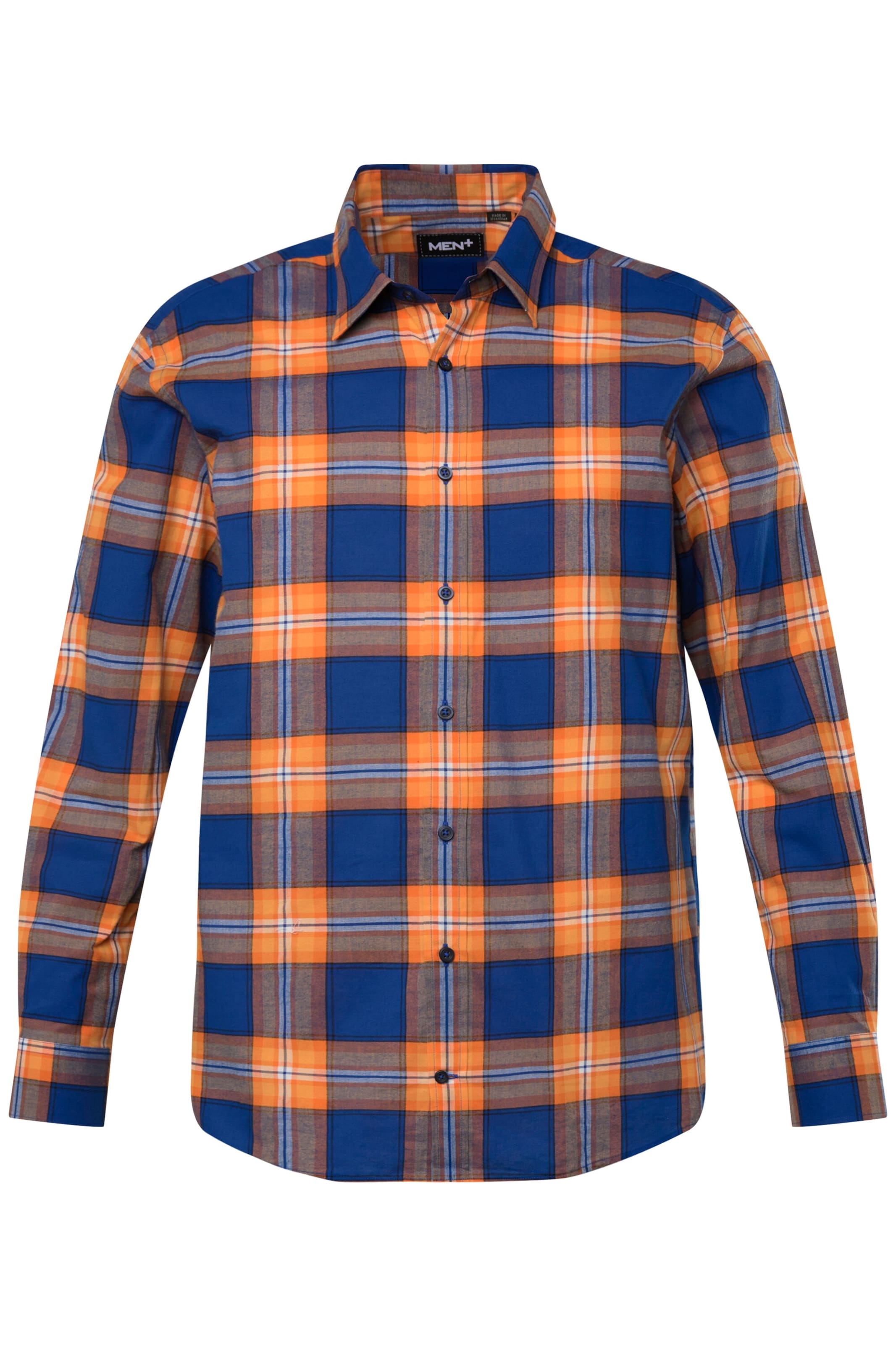 Men Plus Regular fit Button Up Shirt in Orange: front