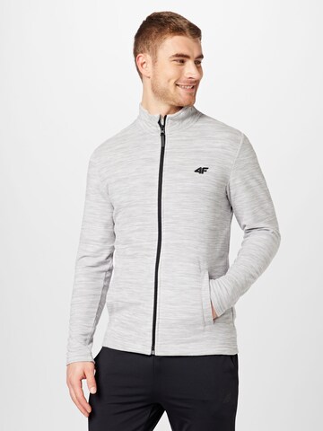 4F Athletic Fleece Jacket in Grey: front