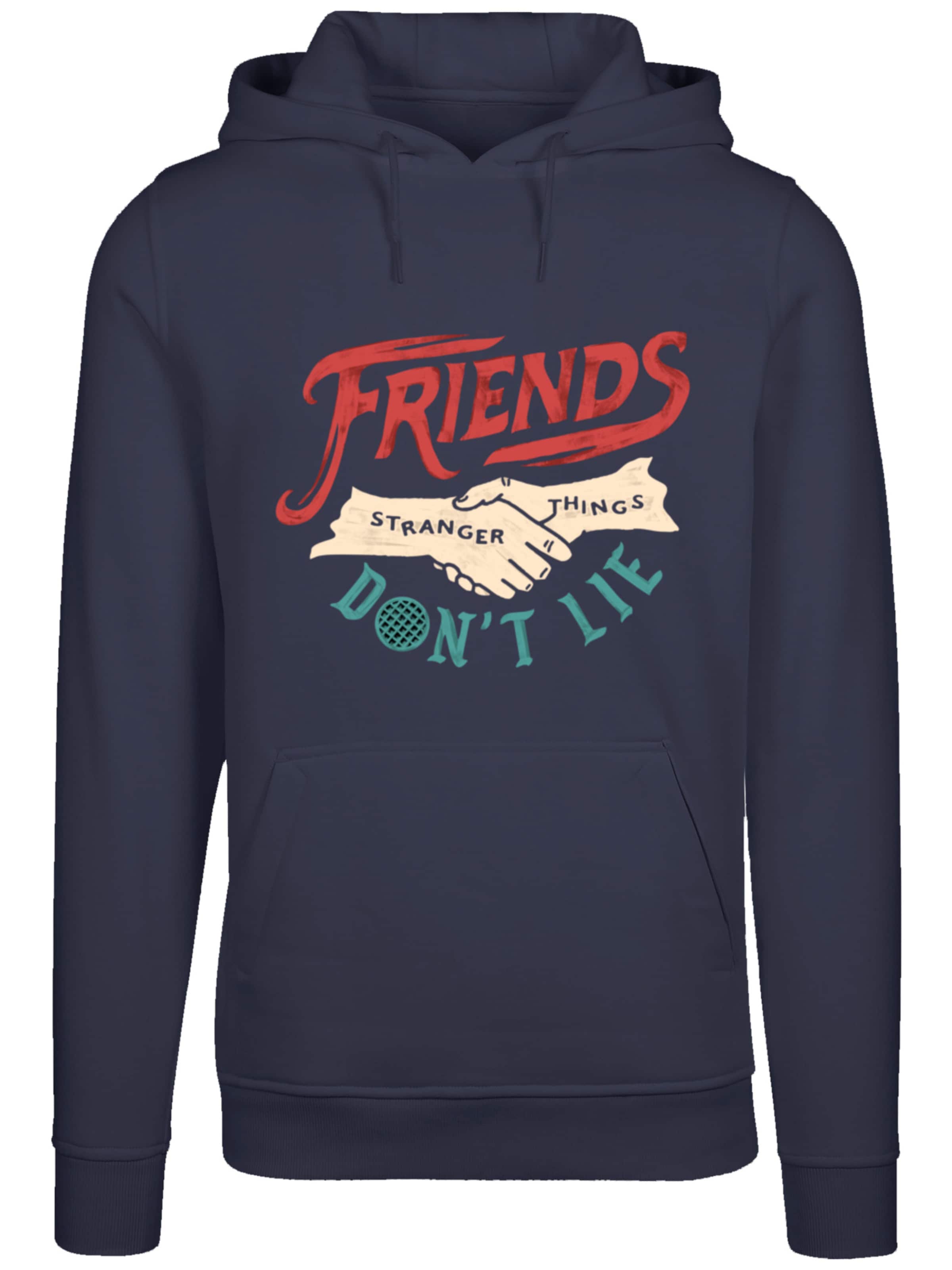 F4NT4STIC Sweatshirt 'Stranger Things Friends Dont Lie Netflix TV Series' in Blauw: voorkant