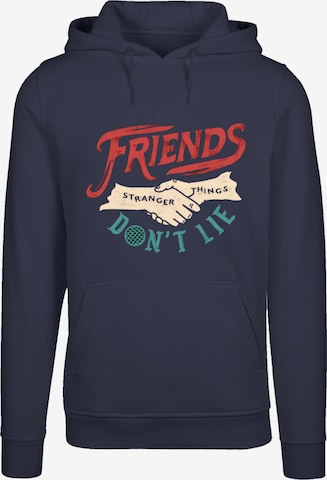 F4NT4STIC Sweatshirt 'Stranger Things Friends Dont Lie Netflix TV Series' in Blauw: voorkant