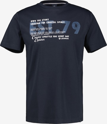 LERROS T-Shirt mit Brustprint, Grosse Grössen in Blau: Vorderseite