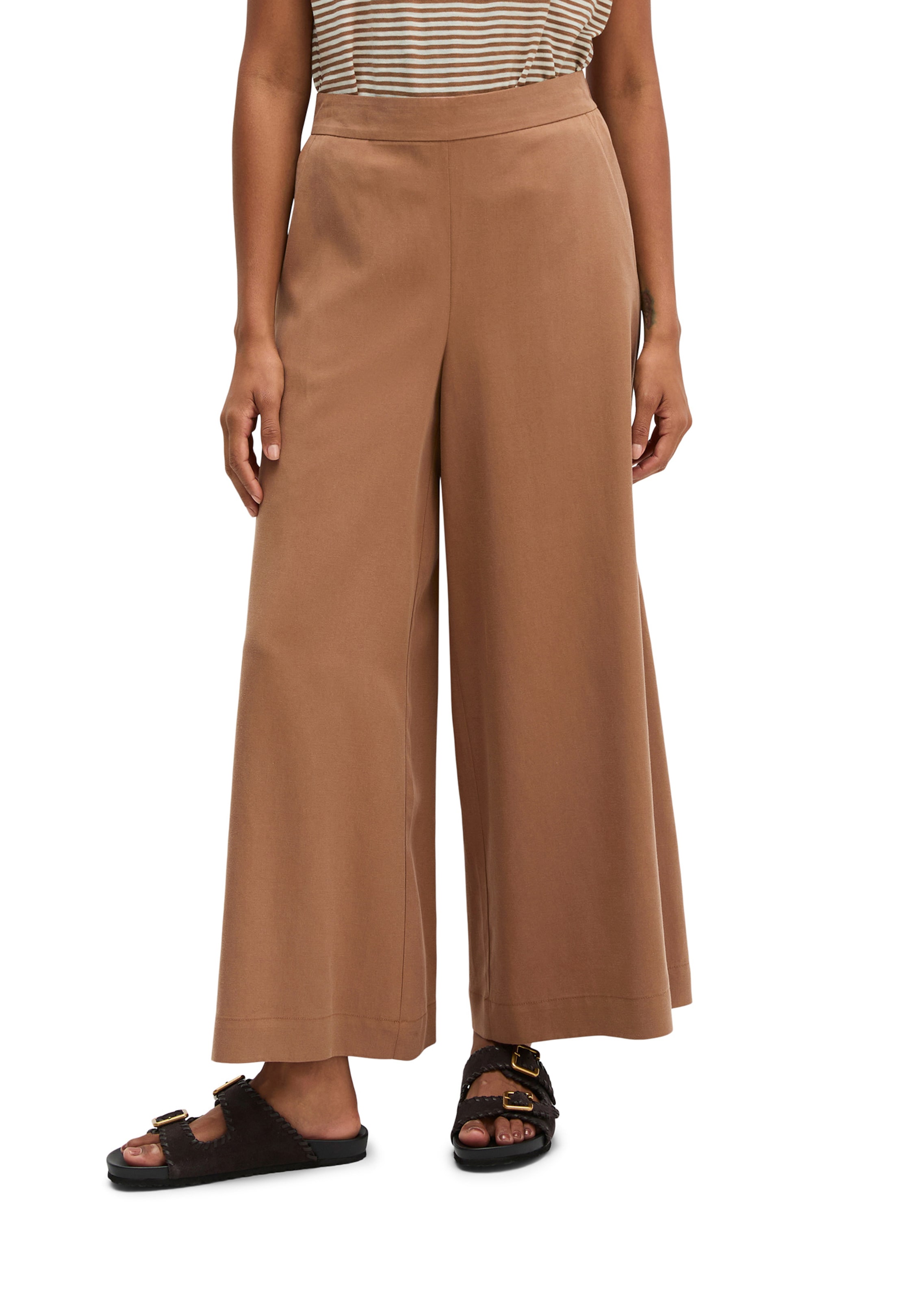 Wide Leg Pantalon Marc O'Polo en marron : devant