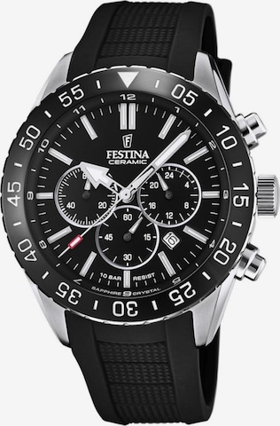 FESTINA Analoguhr in Schwarz: Vorderseite
