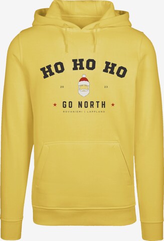 Sweat-shirt 'Ho Ho Ho Santa Weihnachten' F4NT4STIC en jaune : devant