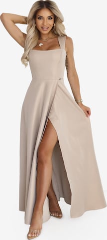 Numoco Abendkleid 'Maxikleid Aurelia' in Beige: Vorderseite