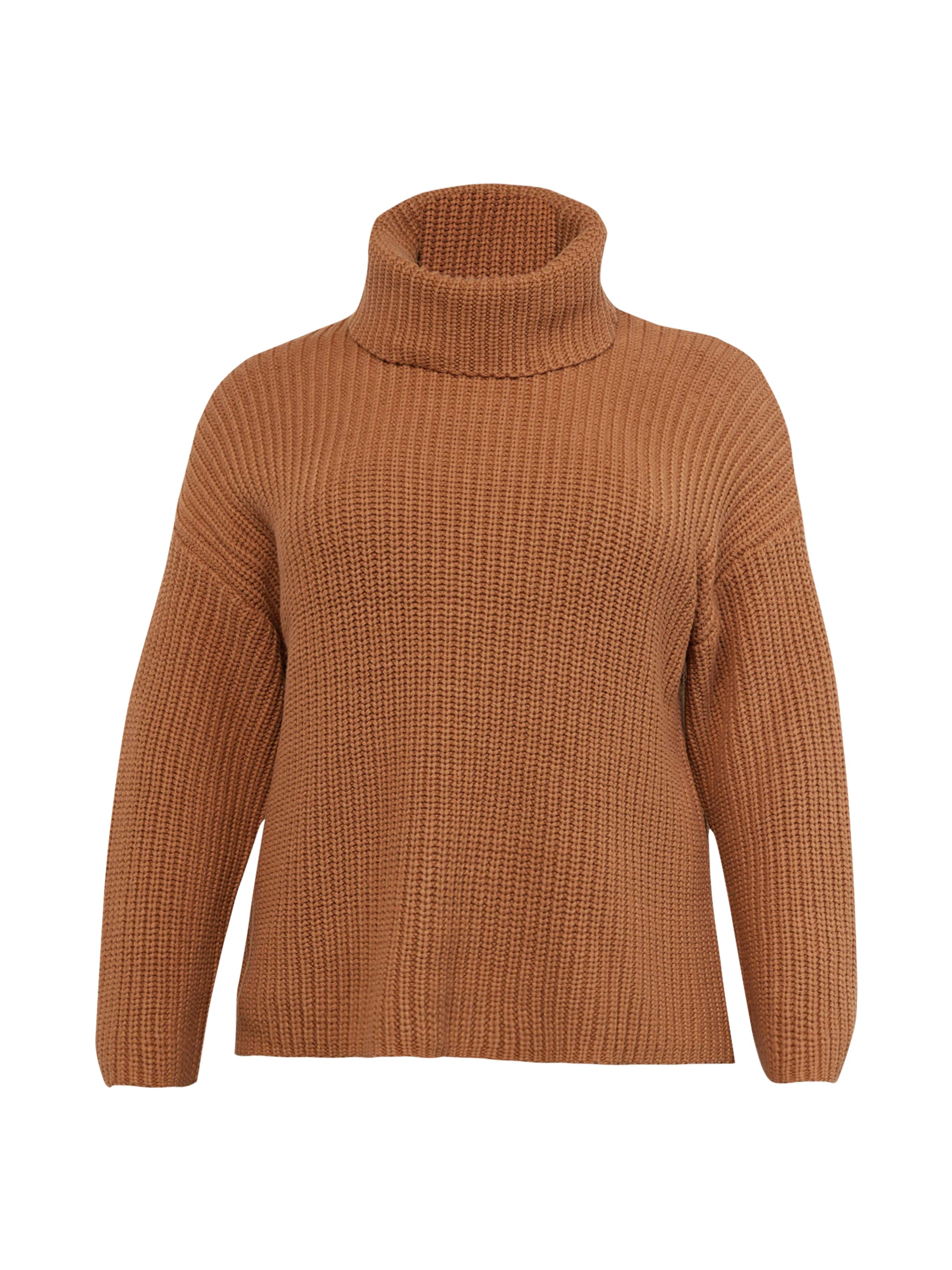 Selected Femme Curve Sweater 'SELMA SEFIKA' in Brown: front