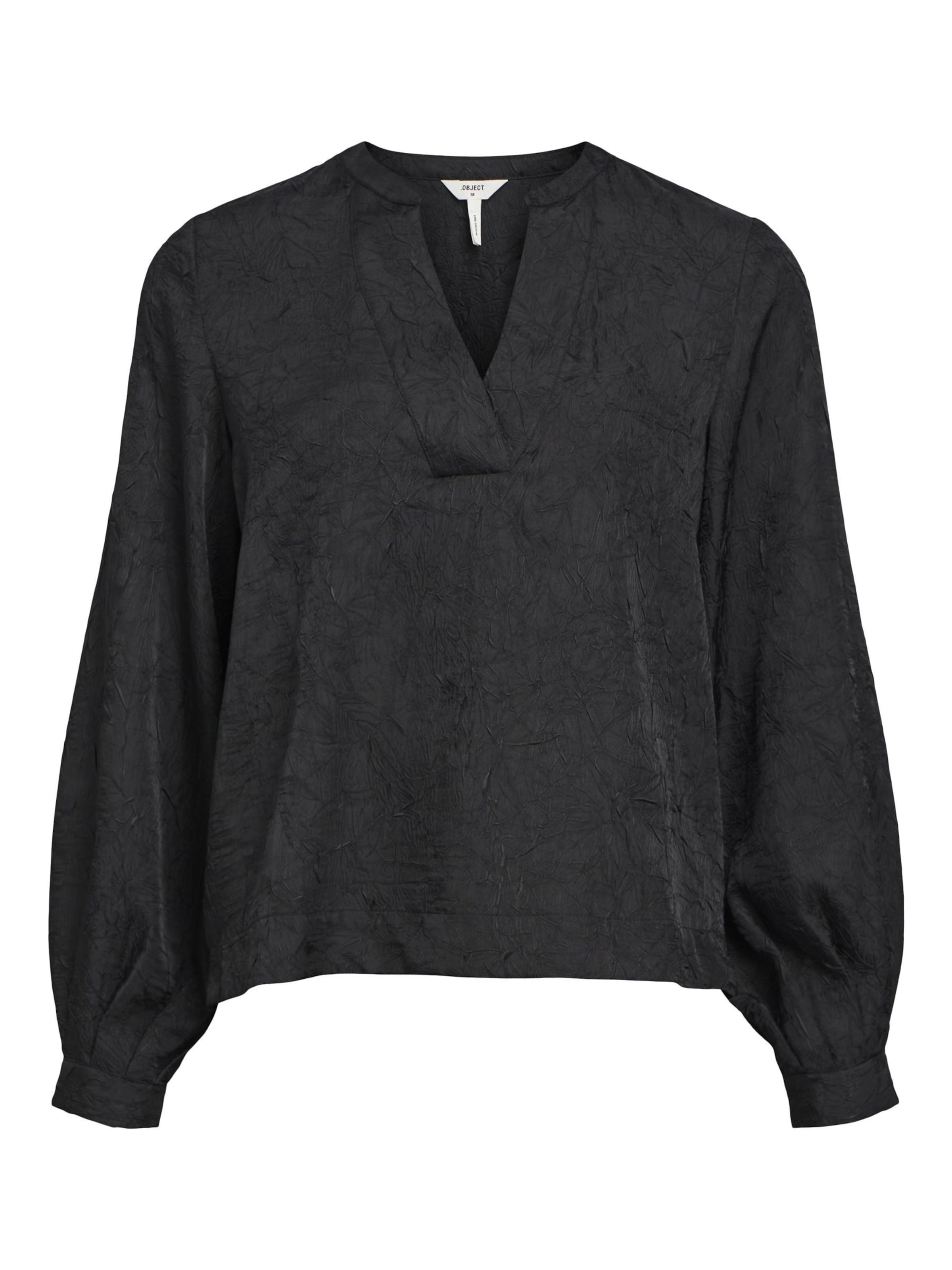 melns OBJECT Blūze 'Johnson': no priekšpuses