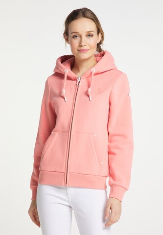 DreiMaster Maritim Zip-Up Hoodie in Pink: front