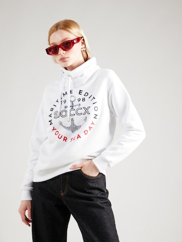 Sweat-shirt Soccx en blanc : devant