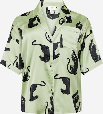 River Island Plus Pajama Shirt in Green: front