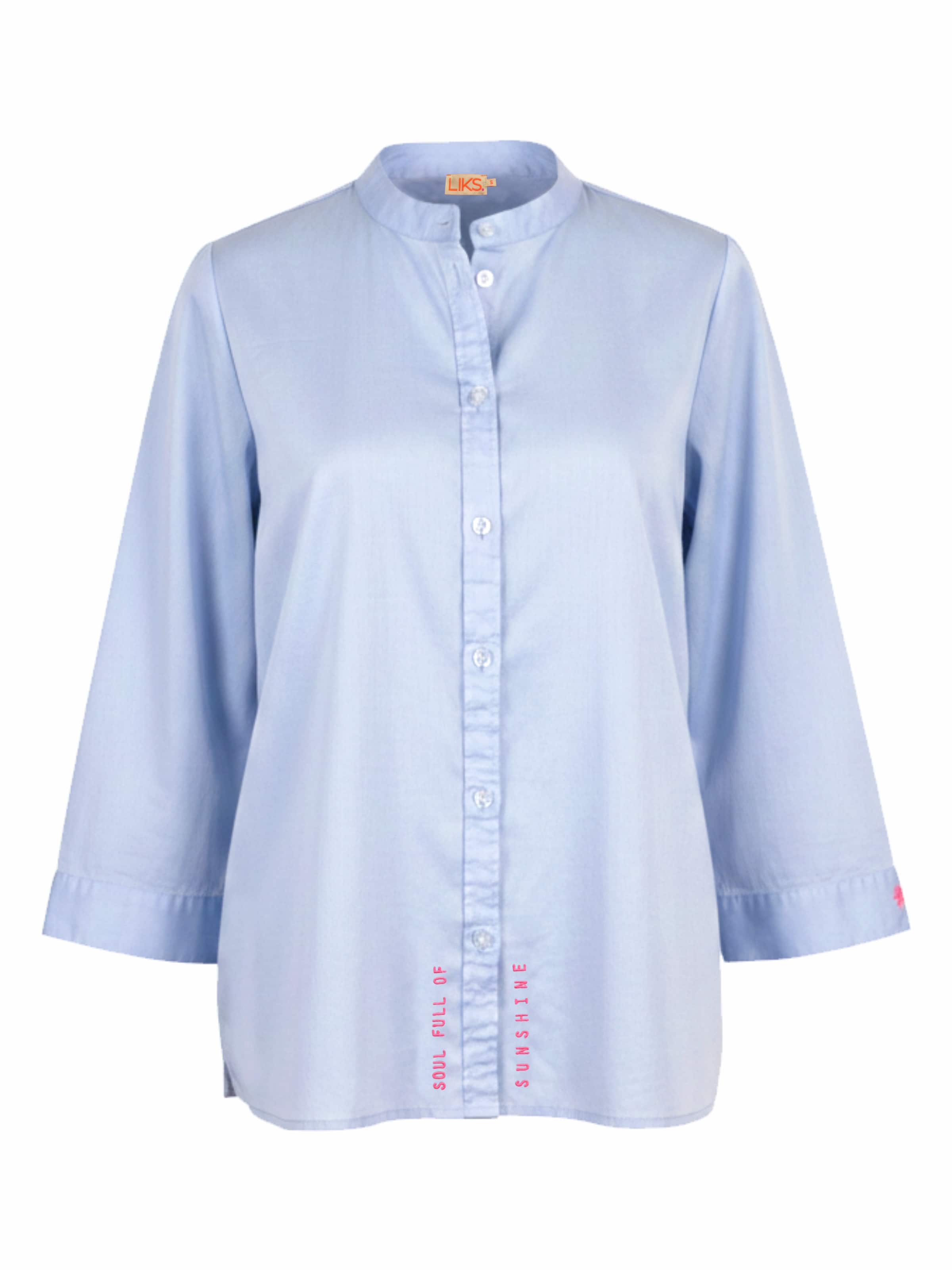 LIKS. Munich Bluse 'Soul full of sunshine'‌‌‌‌‌‌ in Blau: Vorderseite