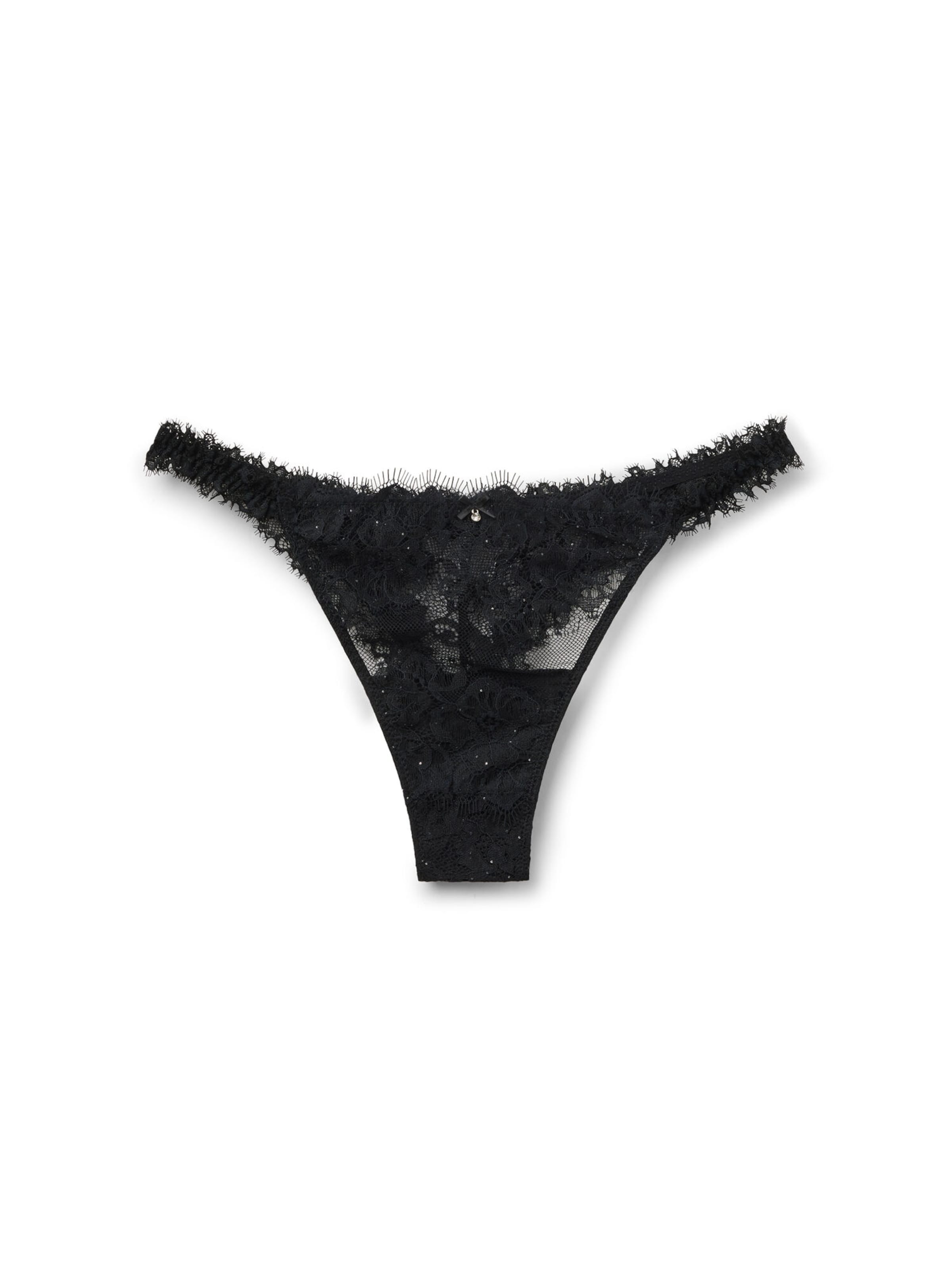 INTIMISSIMI String 'GLIMMER OF PLEASURE' in Schwarz: Vorderseite