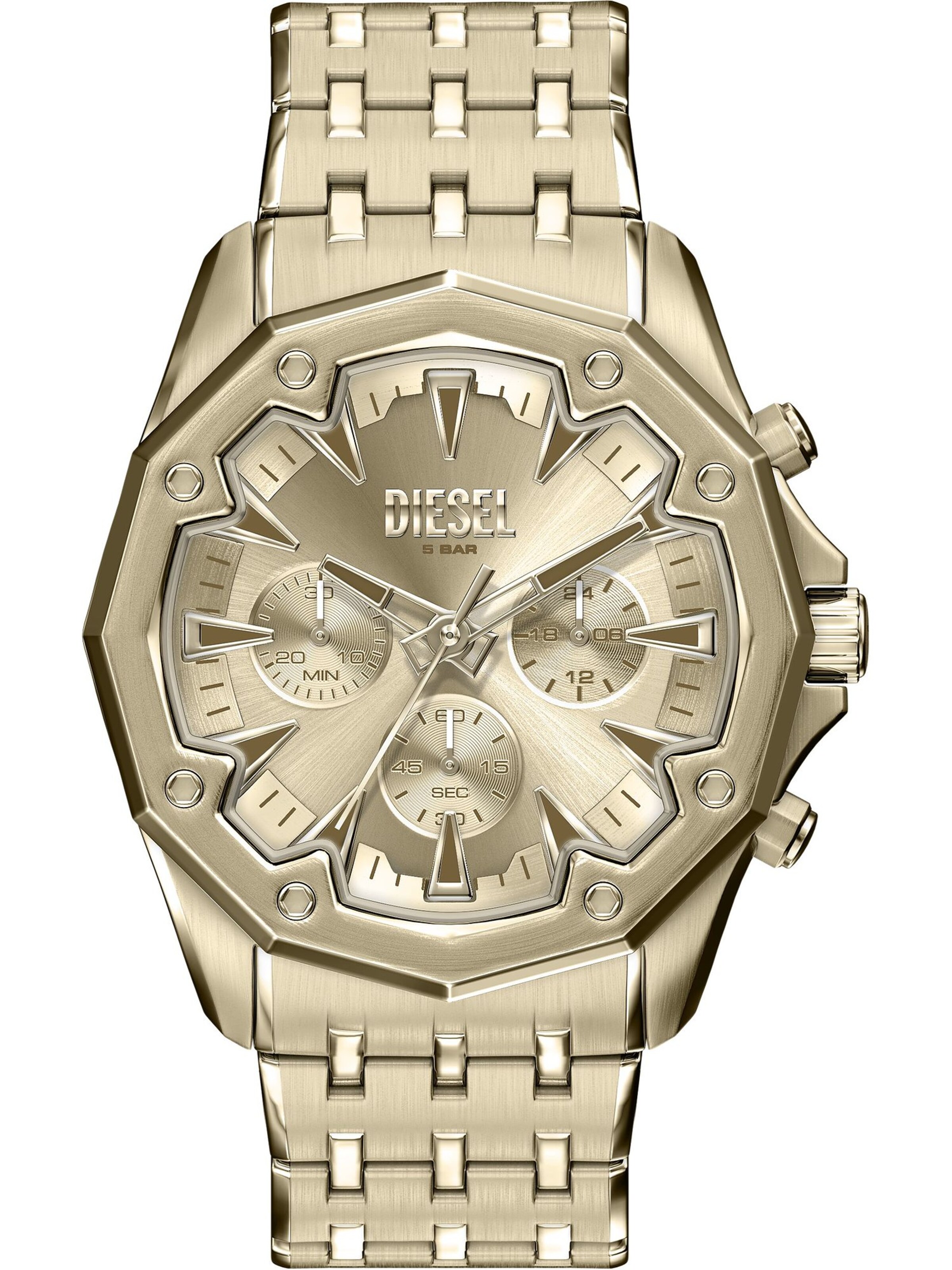 DIESEL Uhr 'STINGER' in Gold: Vorderseite