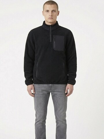 A Question Of (AQO) Between-season jacket 'David Micro Fleece Halfway Zip' in Black: front