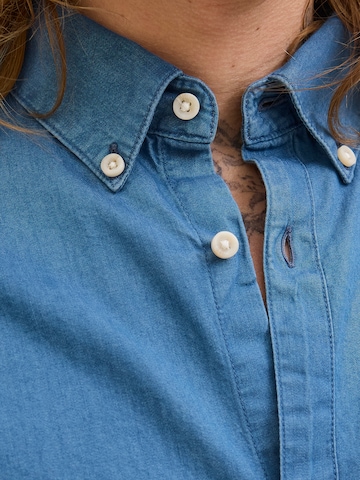 JACK & JONES Regular fit Button Up Shirt 'JJEPerfect' in Blue