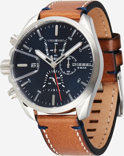 DIESEL Chronograph in navy / braun / silber, Produktansicht