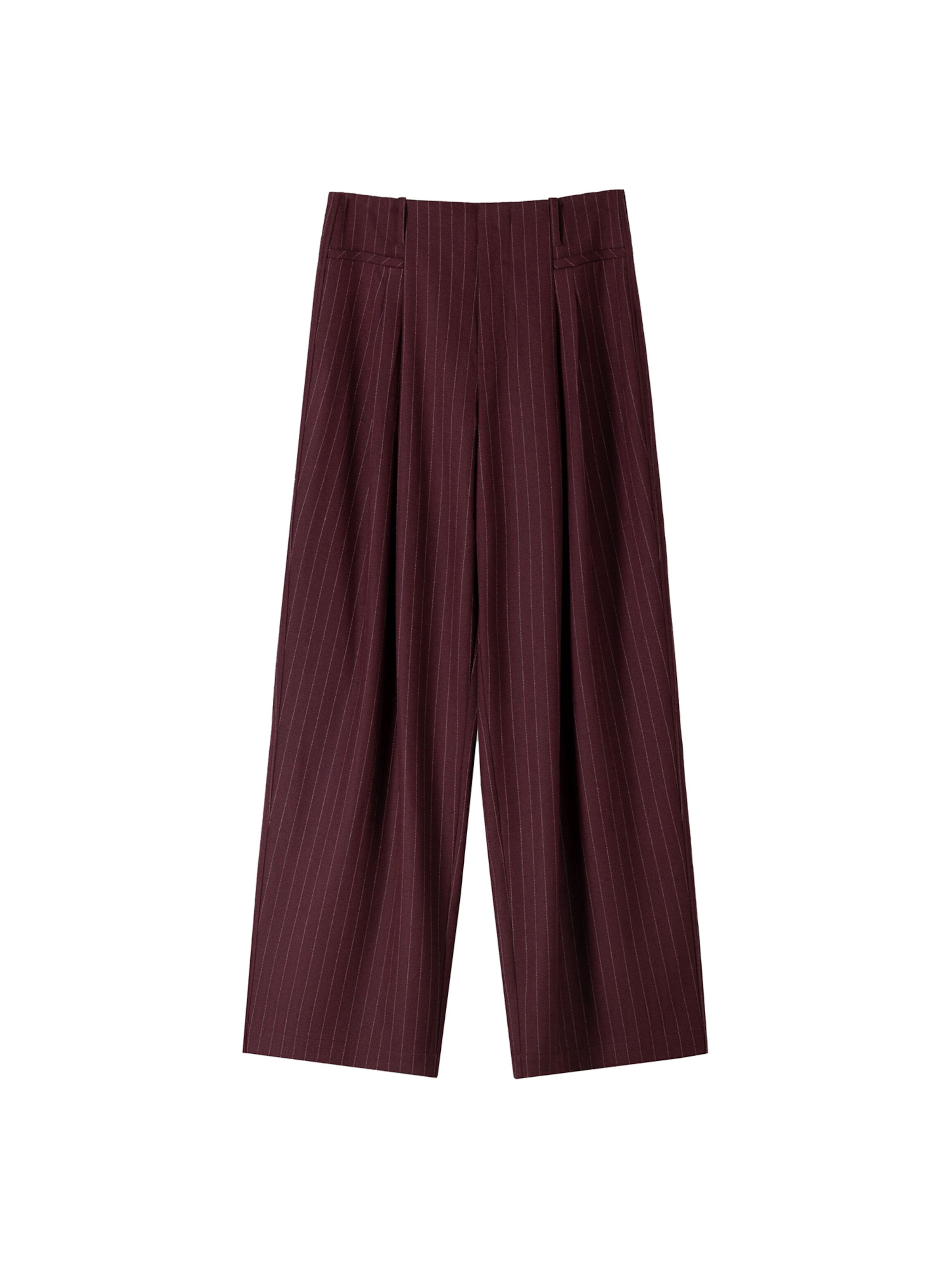 Bershka Bő szár Élére vasalt nadrágok - piros: elől