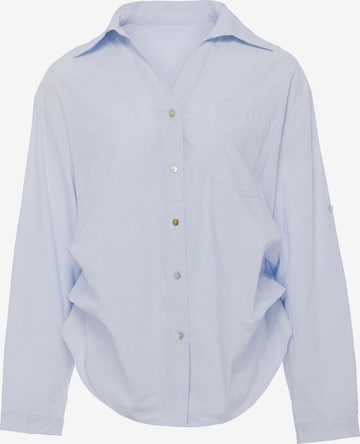 faina - Blusa em azul: frente